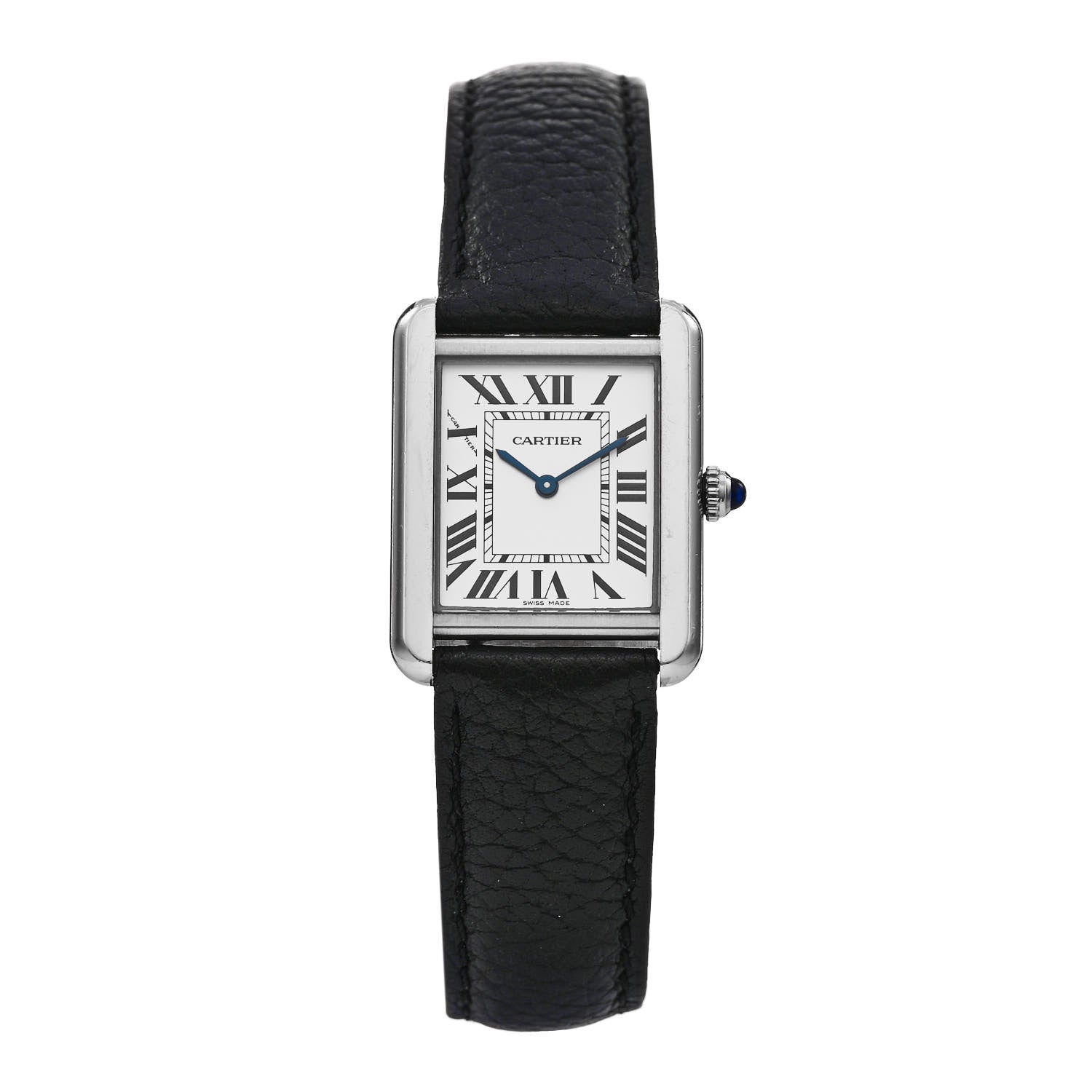 Cartier Stainless Steel Calfskin 24mm Tank Solo Quartz Watch 1 of 4