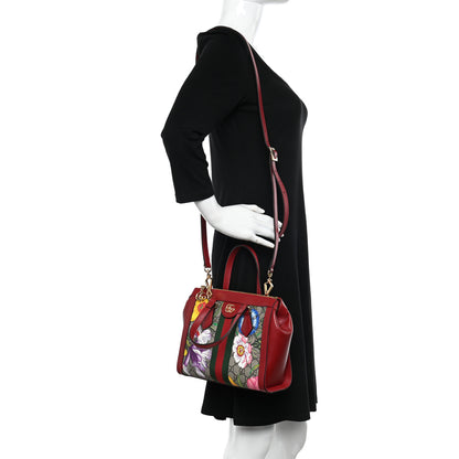 Gucci GG Supreme Monogram Flora Web Small Ophidia Tote Bag Red 2 of 10
