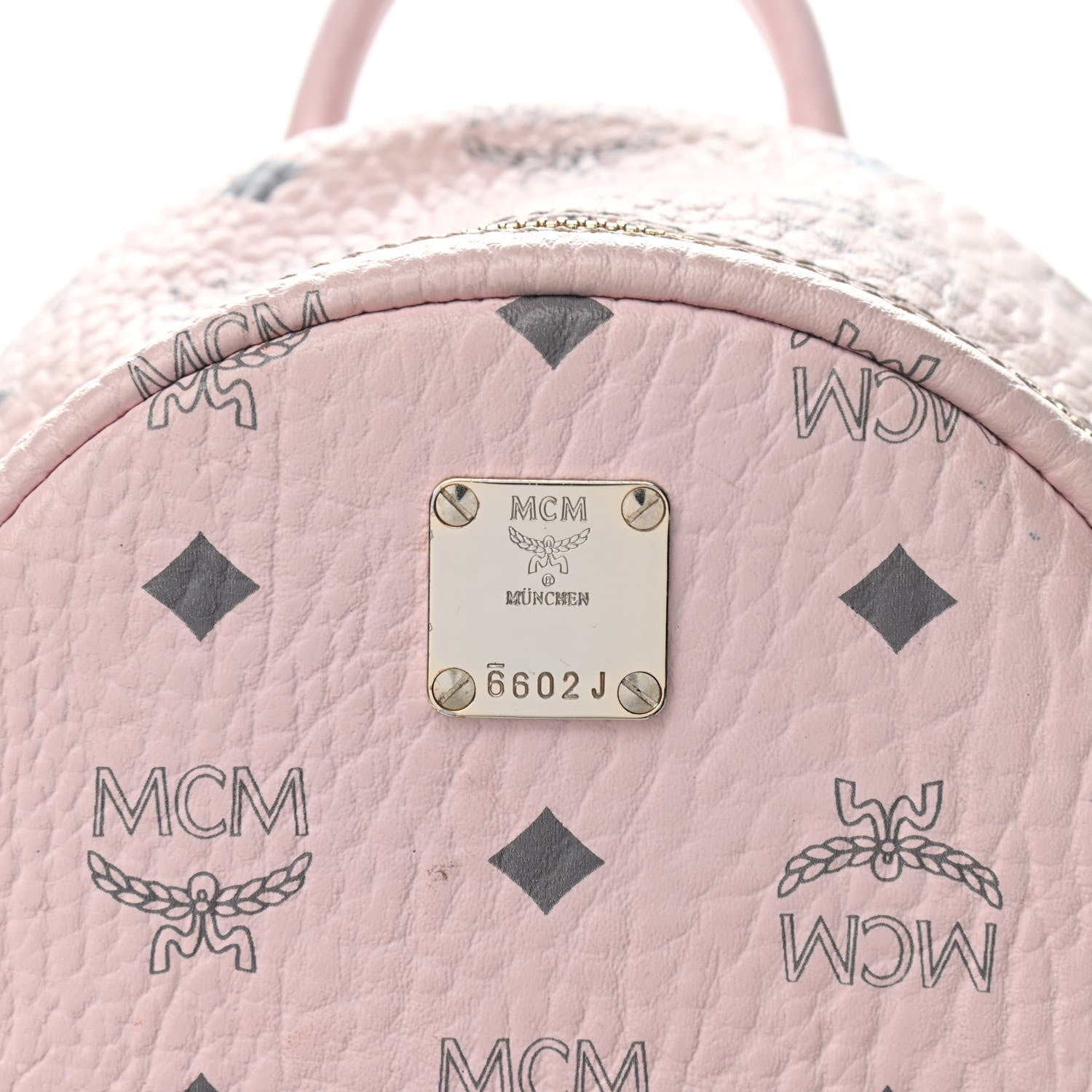 MCM Visetos Side Stud Mini Stark Backpack Pink 14 of 14