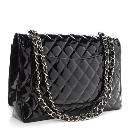 Chanel Patent Quilted Maxi Single Flap Black 2 of 9