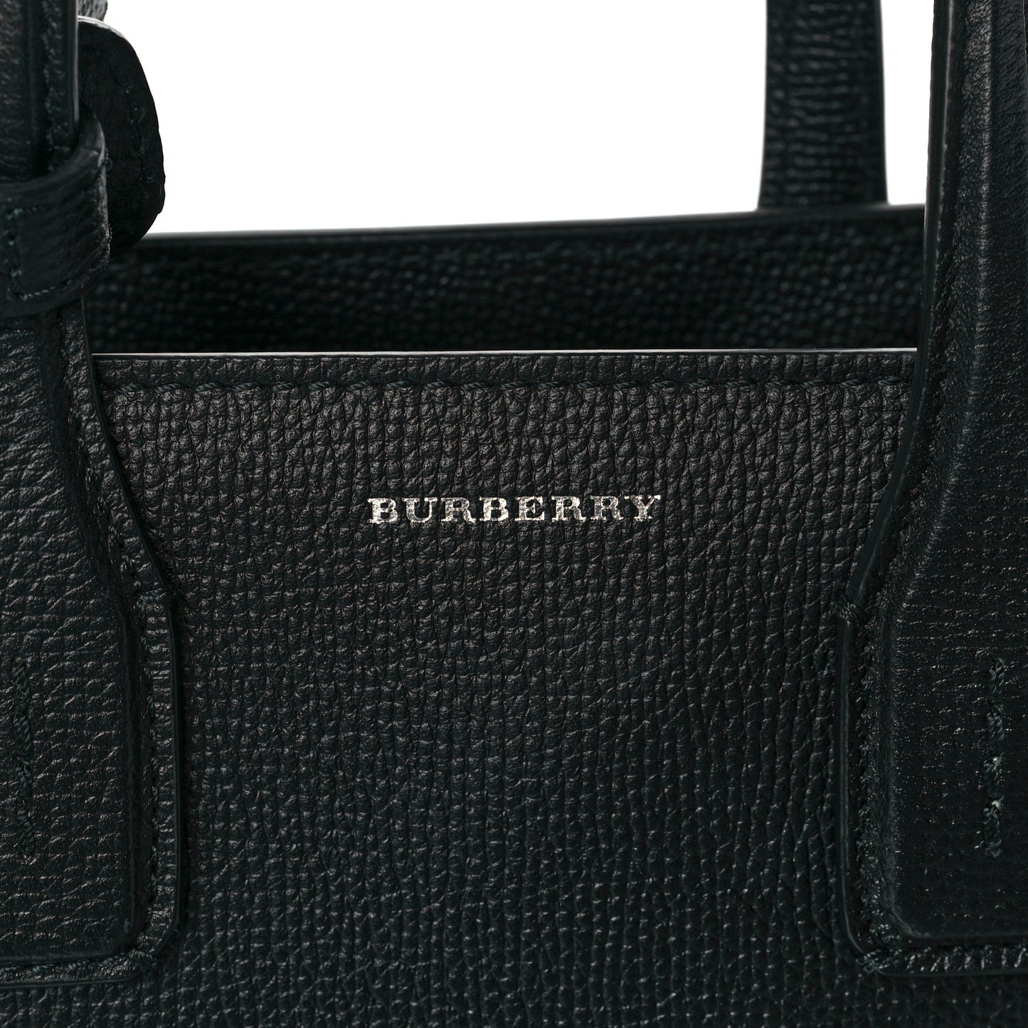 Grainy Calfskin House Check Small Banner Tote Black