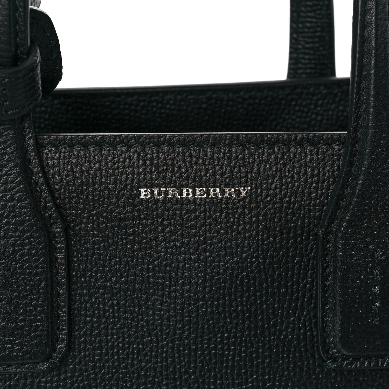 Burberry Grainy Calfskin House Check Small Banner Tote Black 6 of 10