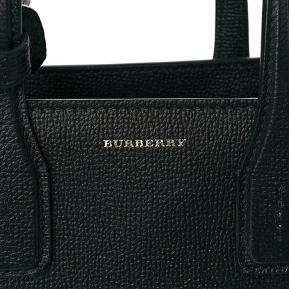 Burberry Grainy Calfskin House Check Small Banner Tote Black 6 of 10