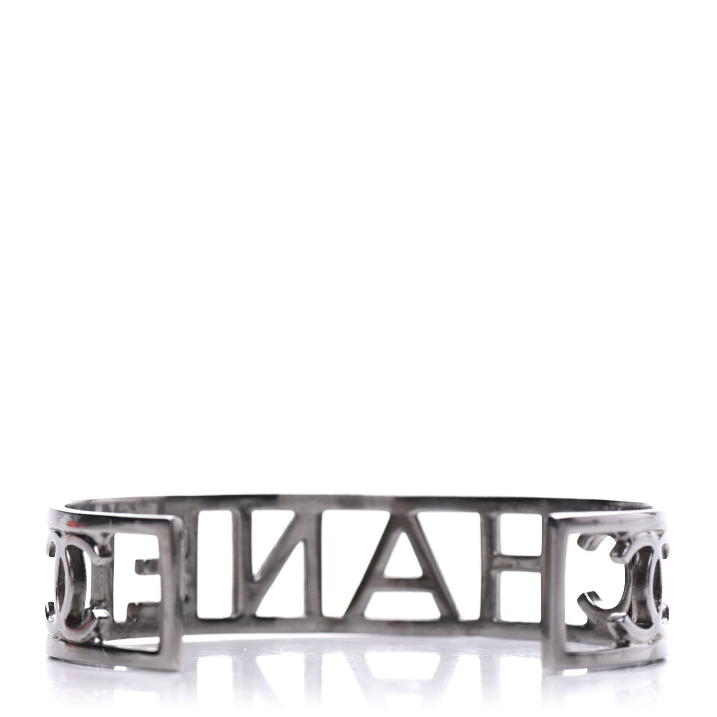 Metal Logo Cuff Silver