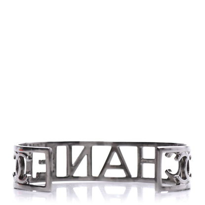 Chanel Metal Logo Cuff Silver 3 of 4