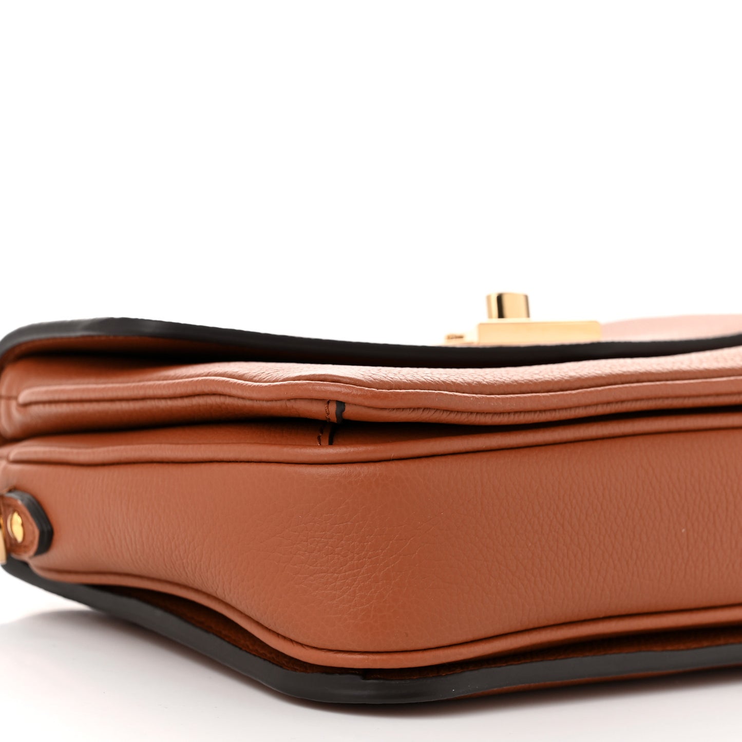 Grained Calfskin Lockme Oxford Cognac