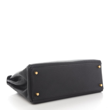 Hermes Taurillon Clemence Kelly Retourne 32 Black 5 of 36