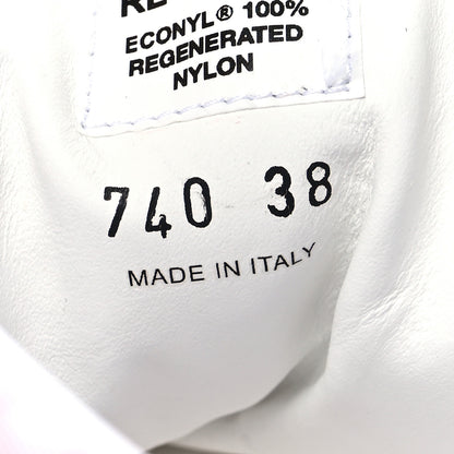 Prada Re-Nylon Gabardine Rubber Triangle Logo Quilted Womens Rush Piuma 50mm Mid Sneakers 38 Alabastro 6 of 8