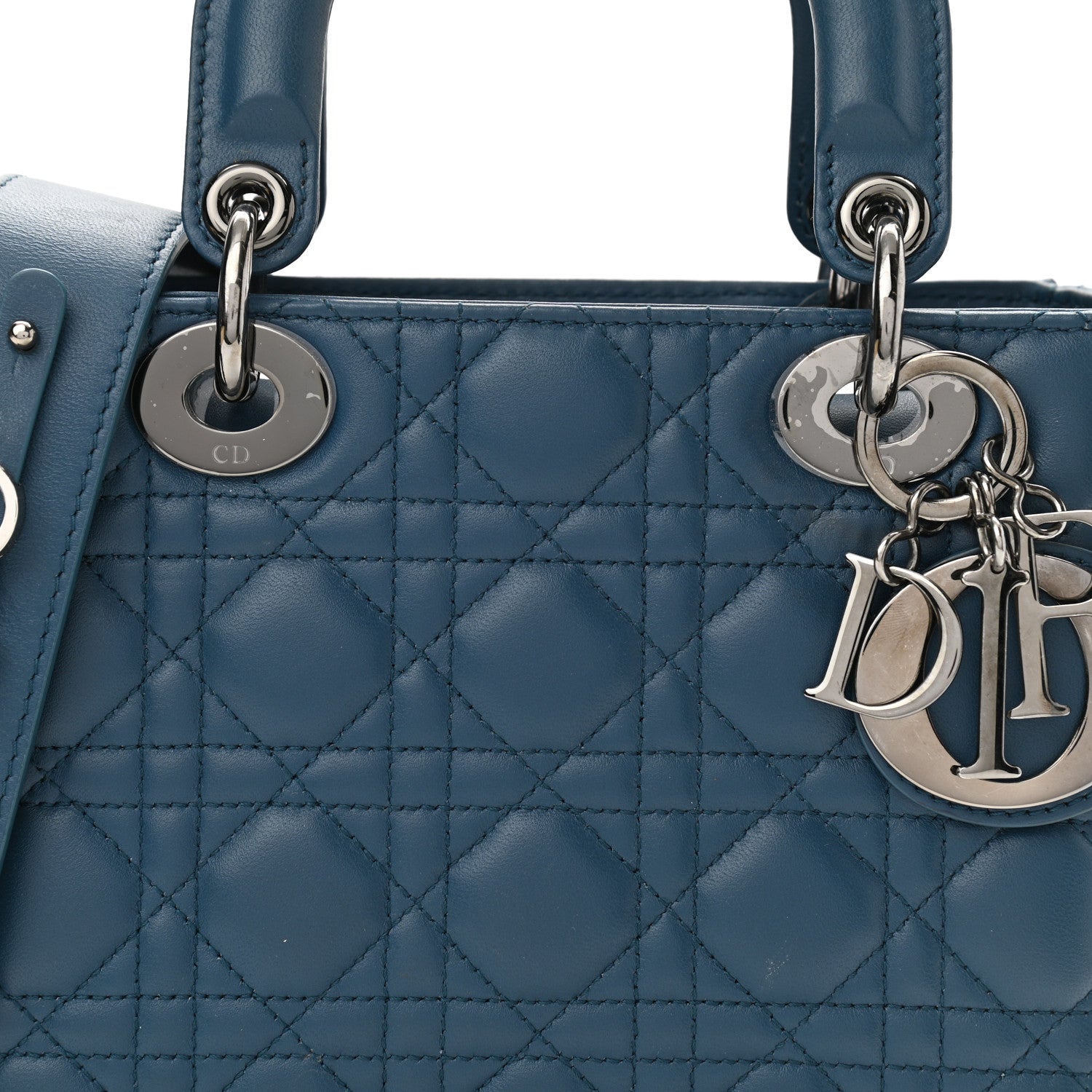 Christian Dior Lambskin Cannage Small My ABCDior Denim Blue 7 of 13