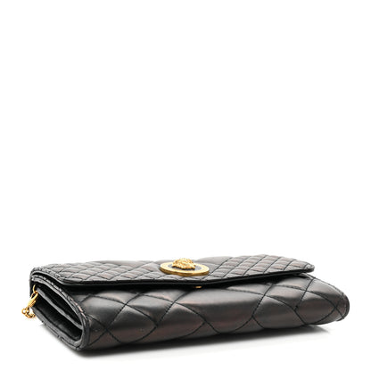 Versace Lambskin Quilted Medusa Wallet on Chain Crossbody Black Gold 4 of 15