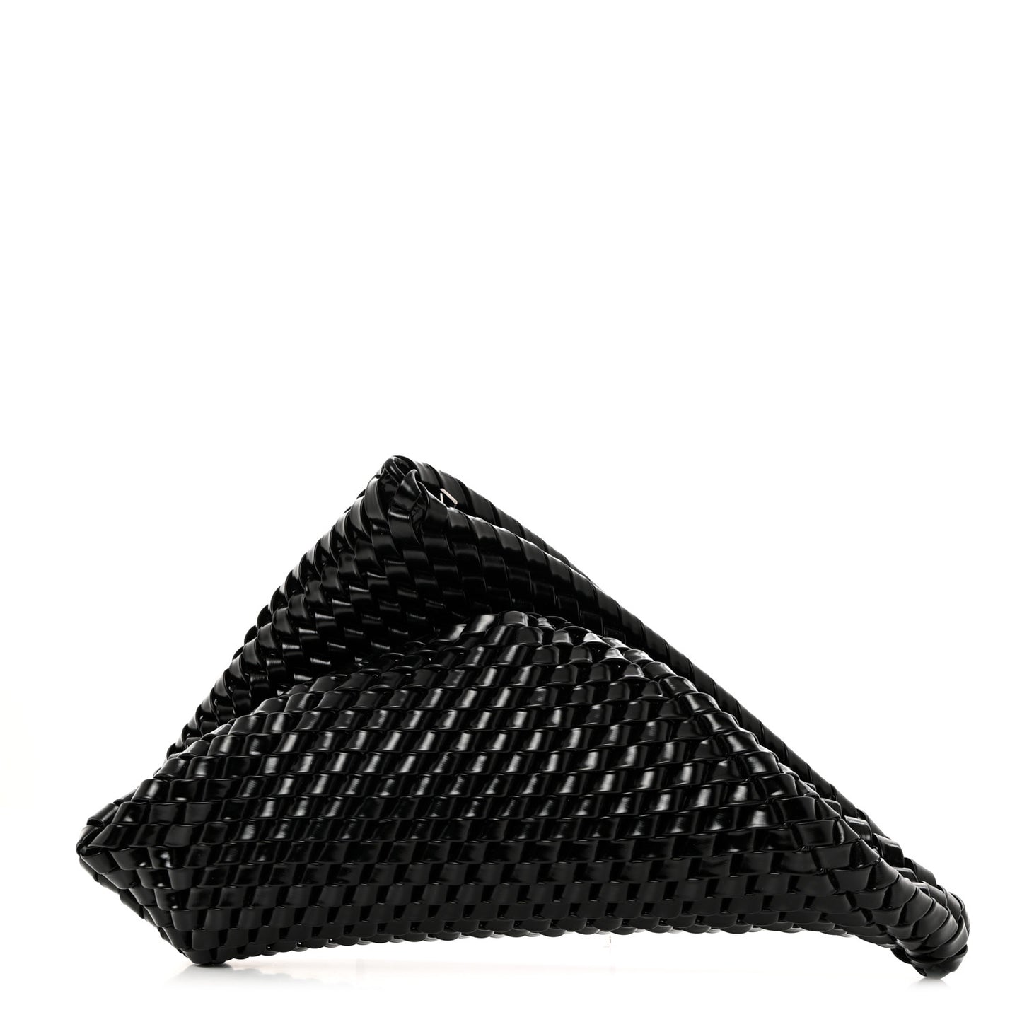 Calfskin Intrecciato Structure Clutch Black