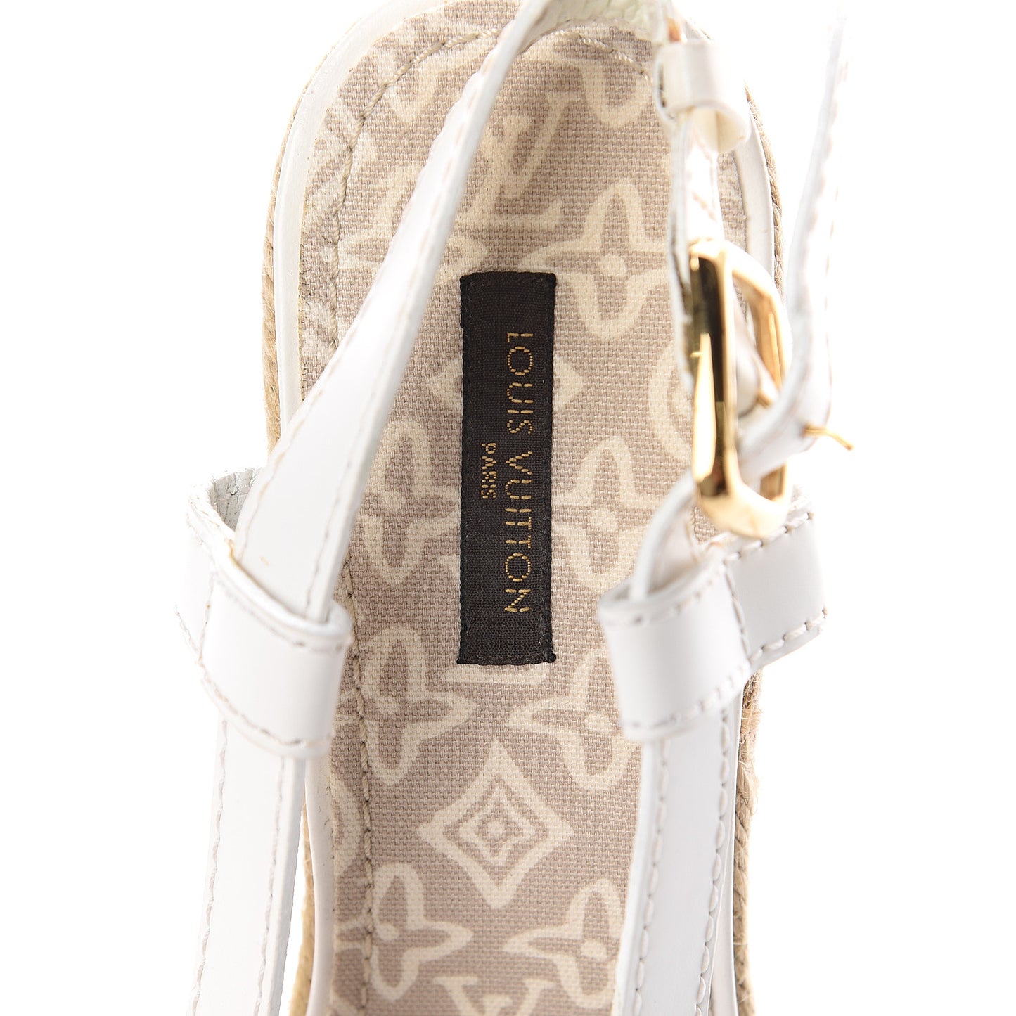 Canvas Tahitienne Espadrille Wedges 39.5 Beige