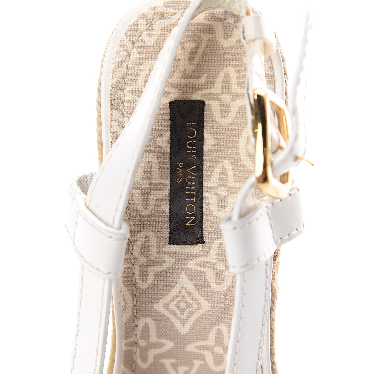 Louis Vuitton Canvas Tahitienne Espadrille Wedges 39.5 Beige 6 of 7