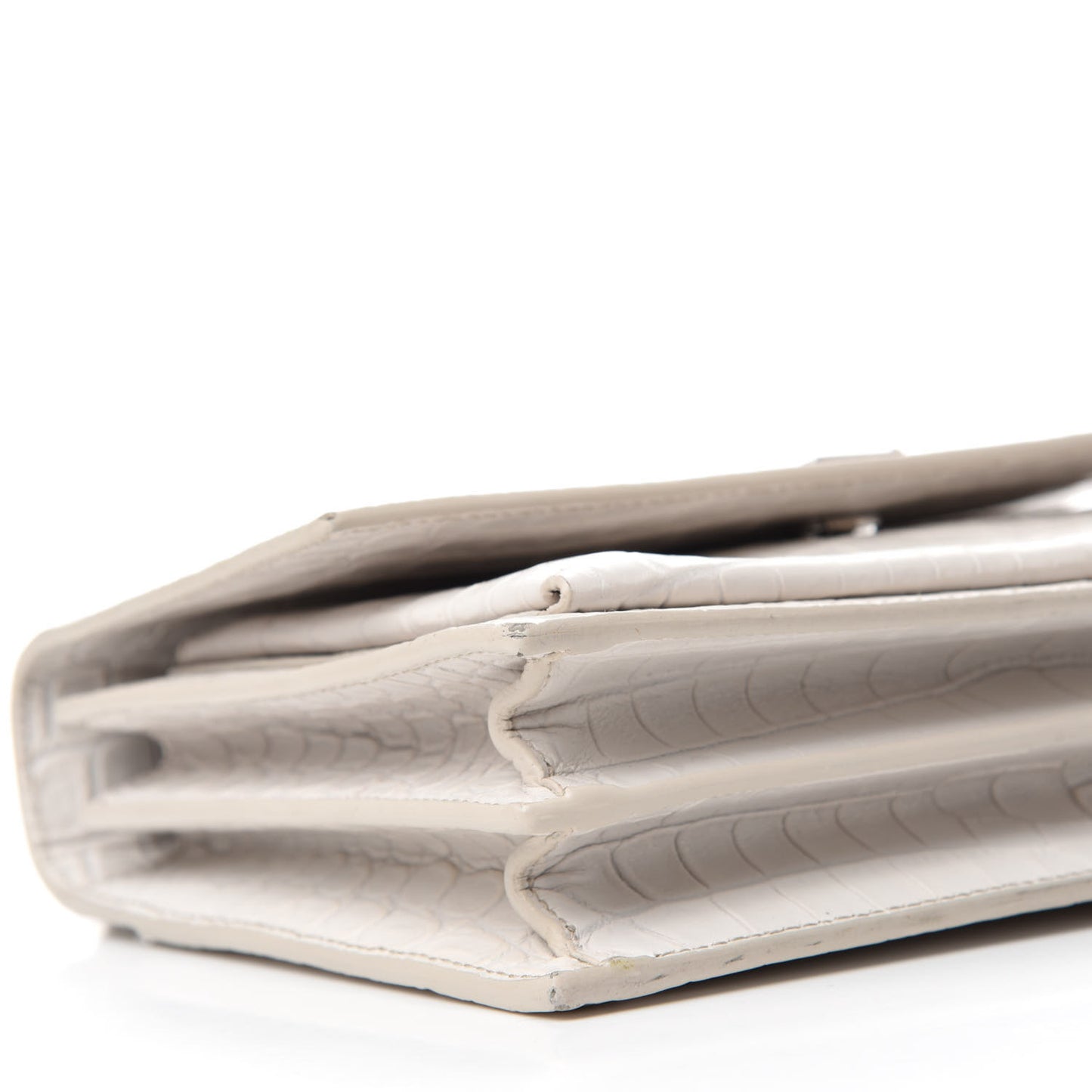 Calfskin Crocodile Embossed Medium Monogram Sunset Blanc Vintage