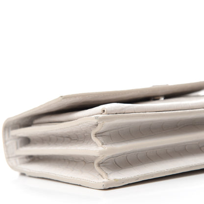 Saint Laurent Calfskin Crocodile Embossed Medium Monogram Sunset Blanc Vintage 6 of 11