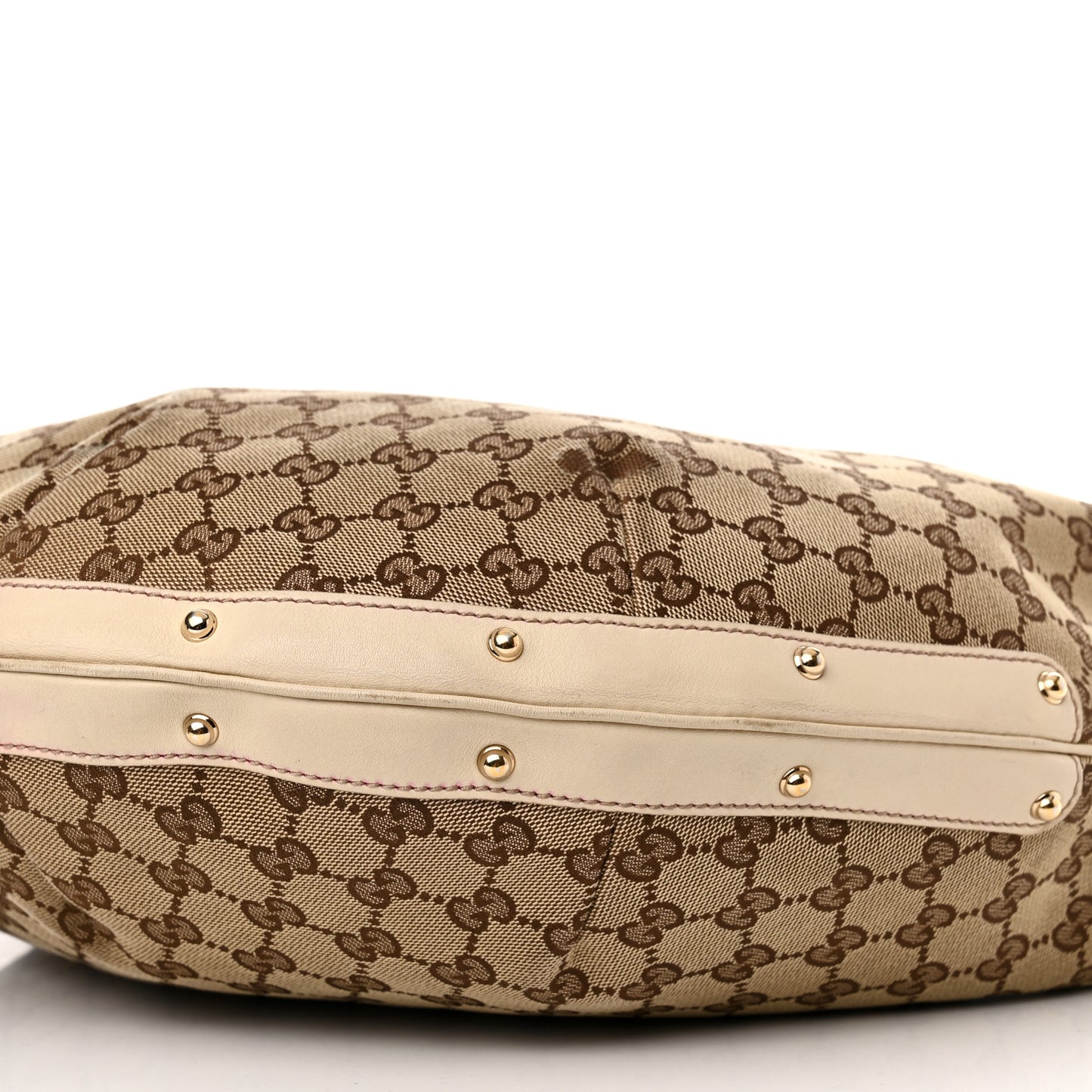 Monogram Large Biba Studded Hobo Off White
