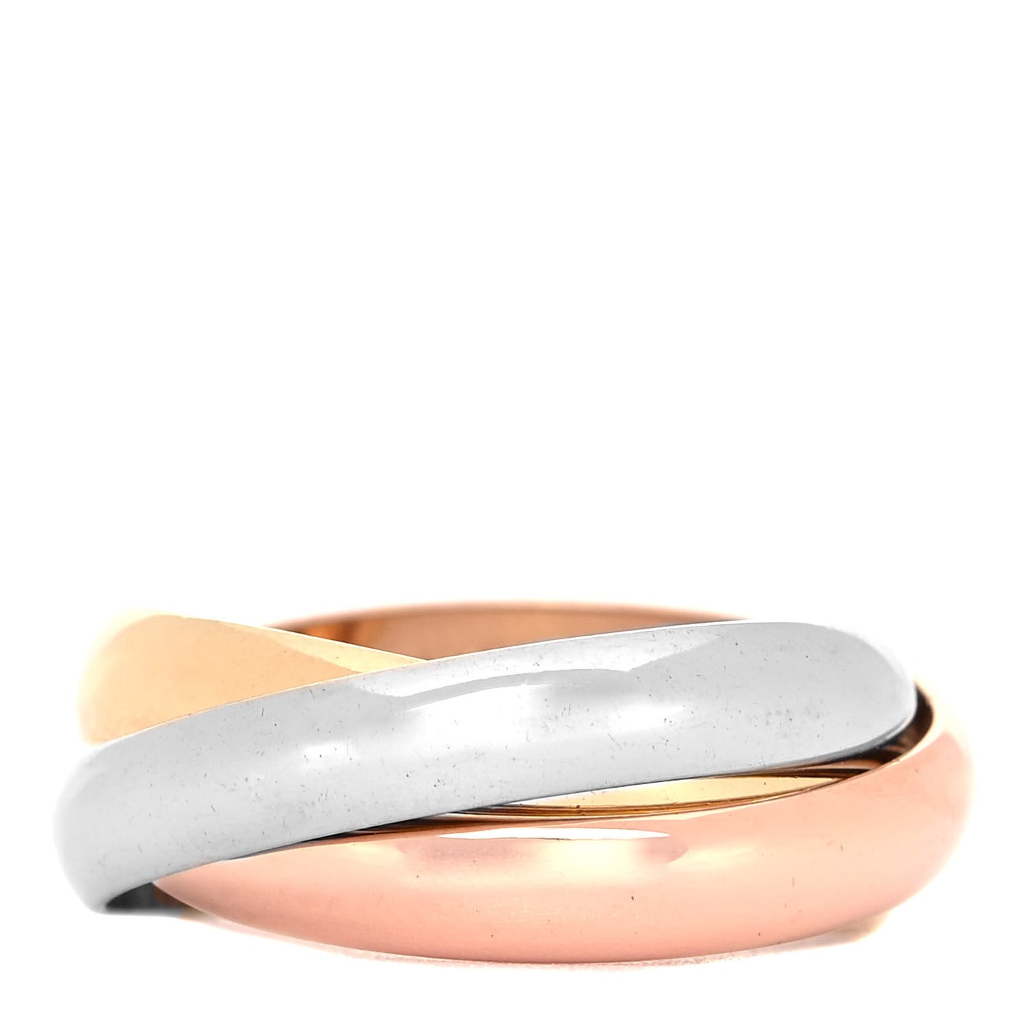 18K Pink Yellow White Gold Classic Les Must De Cartier Trinity Ring 51 5.75