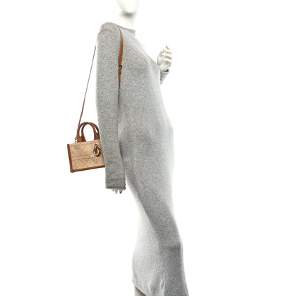Christian Dior Raffia Cannage Mini Dior Book Tote Beige 2 of 9