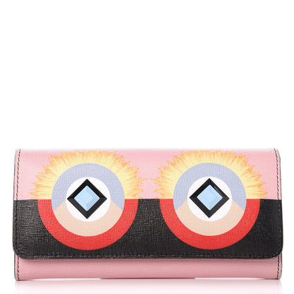Fendi Vitello Elite Century Hypnoteyes Studded Continental Wallet Bubblegum Multicolor 1 of 8