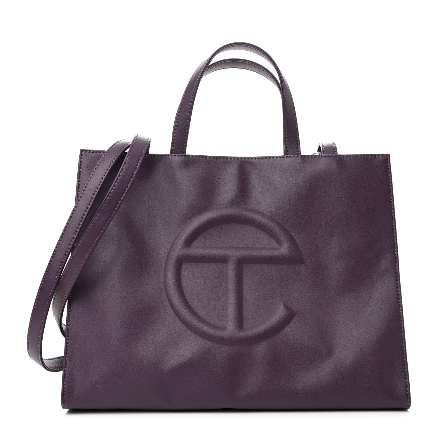 Telfar Vegan Leather Medium Shopping Bag Eggplant 1 of 9