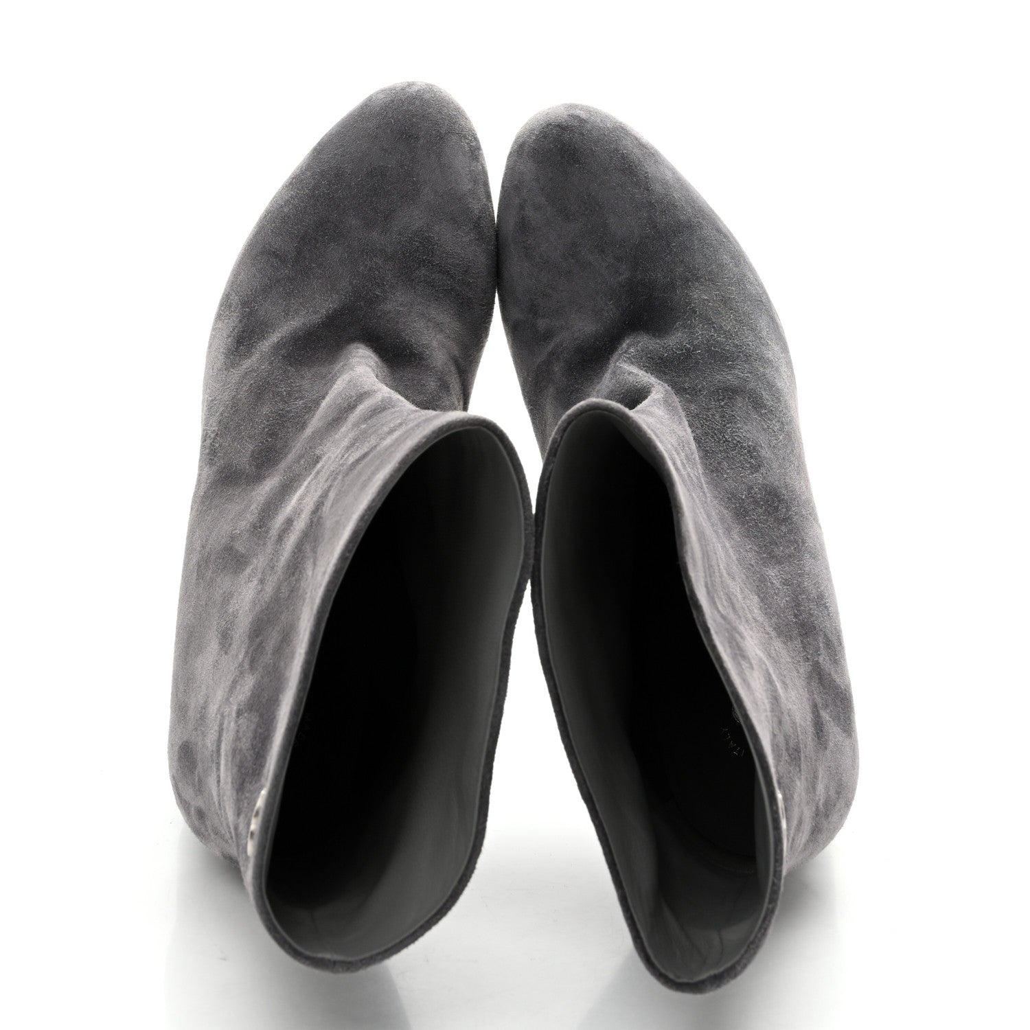 Chanel Suede Calfskin CC Short Boots 37.5 Grey 2 of 11