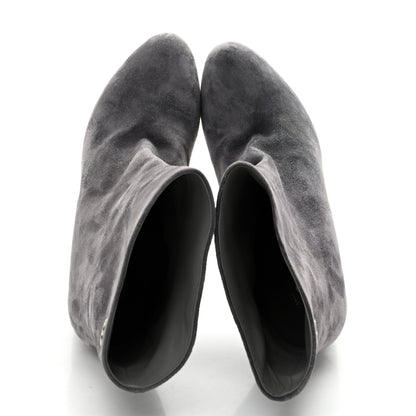 Chanel Suede Calfskin CC Short Boots 37.5 Grey 2 of 11