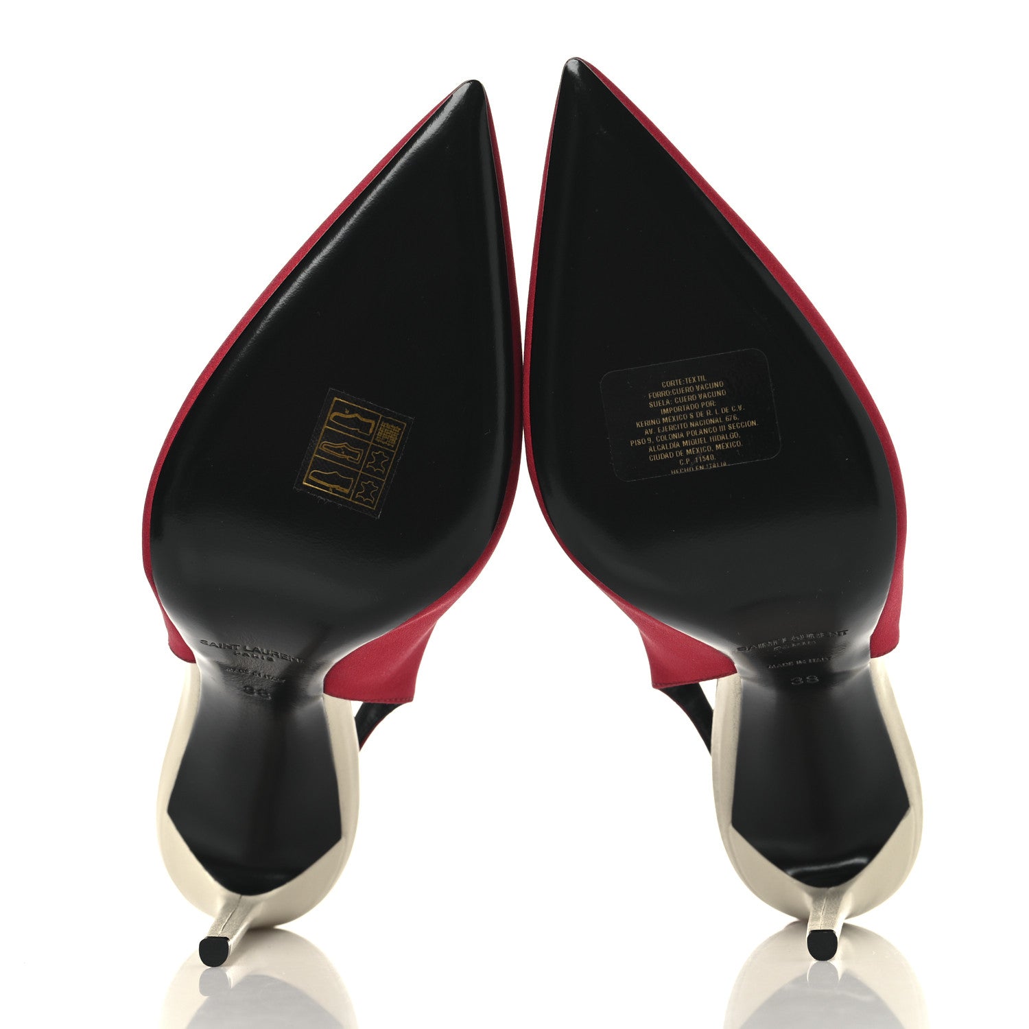 Saint Laurent Crepe De Chine Zoe 105 Slingback Pump 38 Deep Red 6 of 10