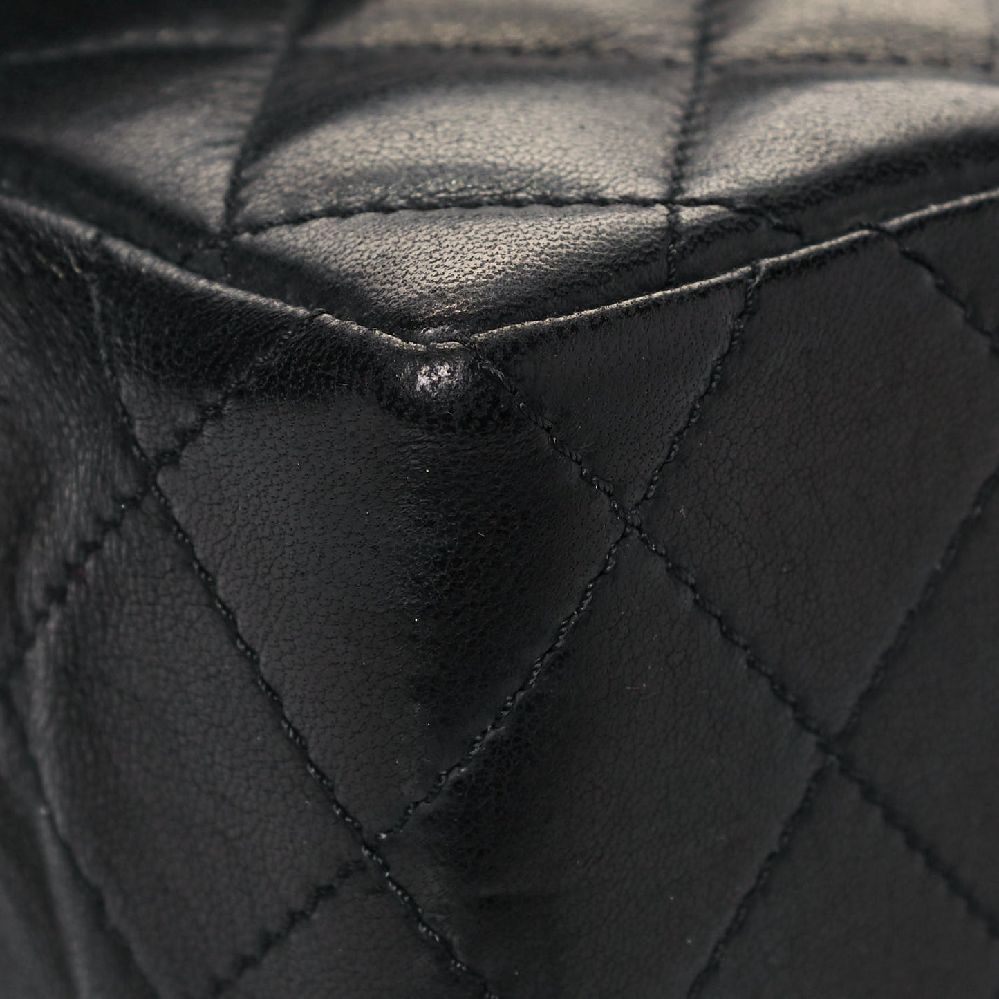 Lambskin Quilted Medium Double Flap Bag Black