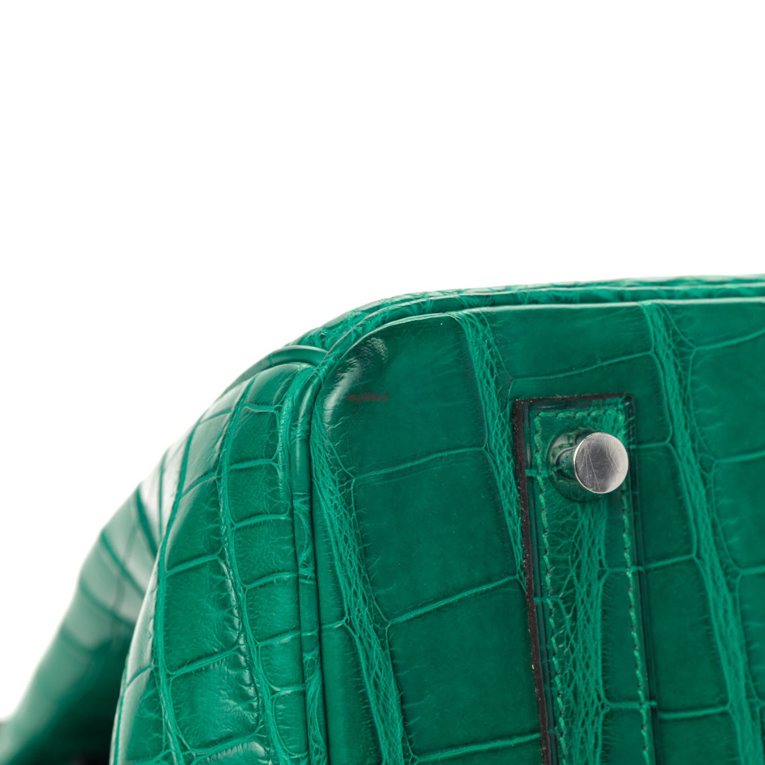 Hermes Matte Alligator Birkin 35 Malachite 9 of 18