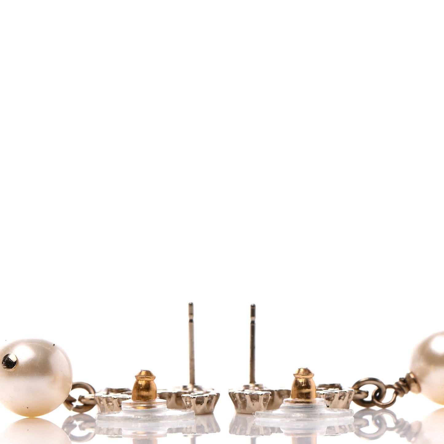 Pearl CC Drop Earrings Gold
