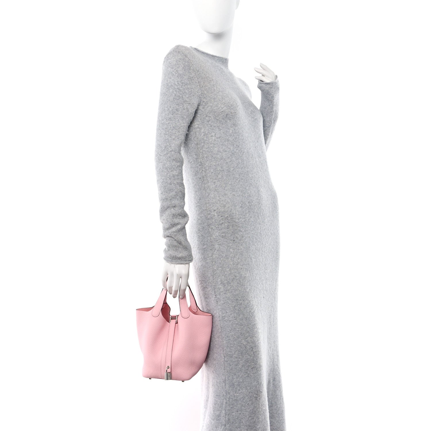 Hermes Taurillon Clemence Picotin Lock 18 PM Rose Sakura 2 of 10