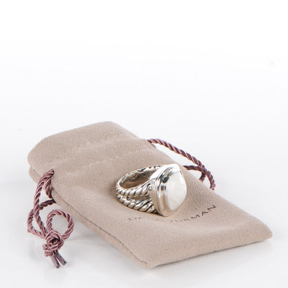 David Yurman Sterling Silver White Agate 14mm Albion Ring 52 6 7 of 7