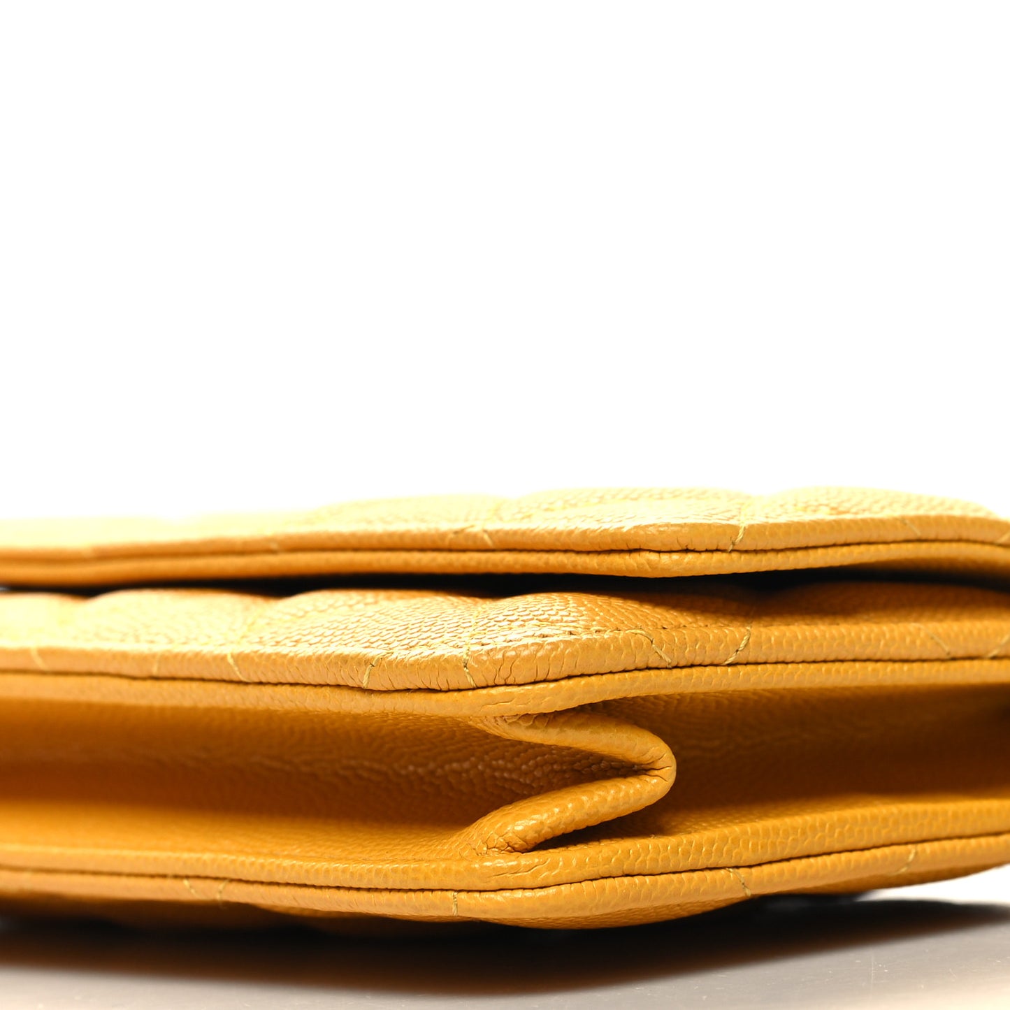 Caviar Quilted Wallet on Chain WOC Yellow