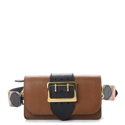 Burberry Grainy Calfskin House Check Small Buckle Bag Brown 1 of 11