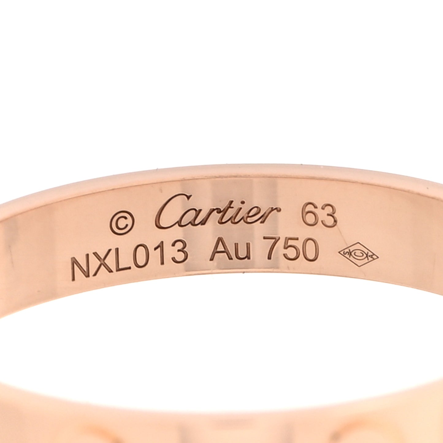 18K Pink Gold 3.5mm LOVE Wedding Band Ring 63 10.25