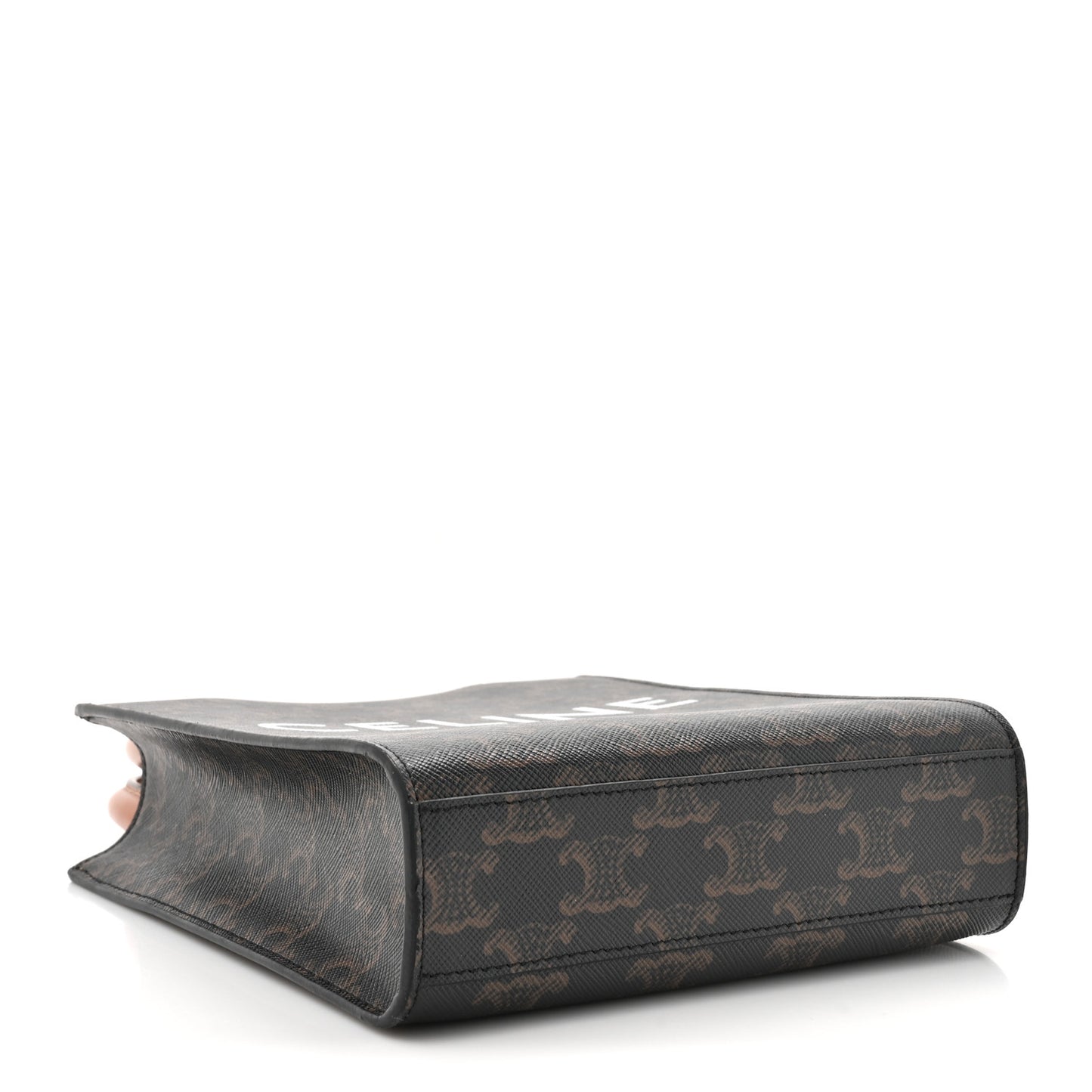 Triomphe Canvas Calfskin Mini Vertical Cabas Tan