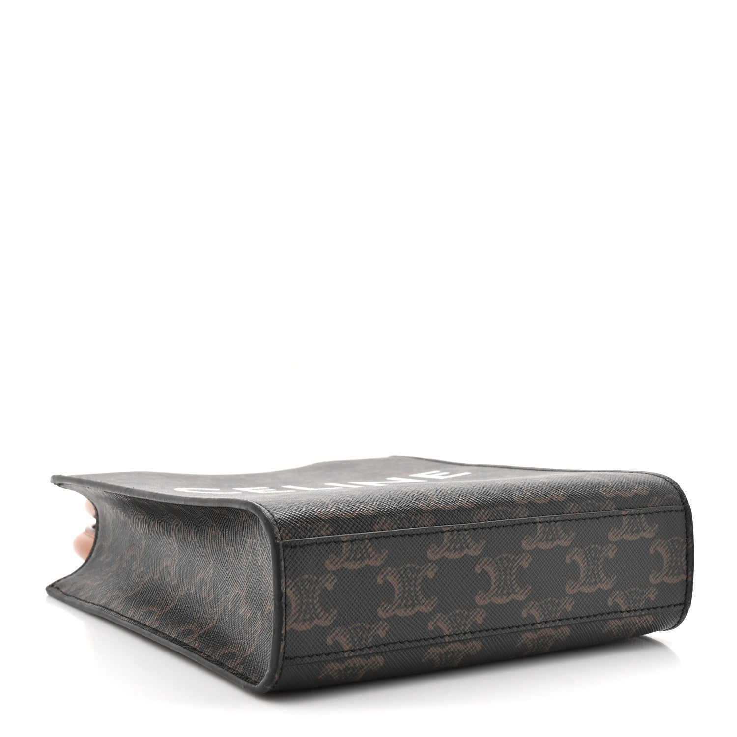 Celine Triomphe Canvas Calfskin Mini Vertical Cabas Tan 4 of 13