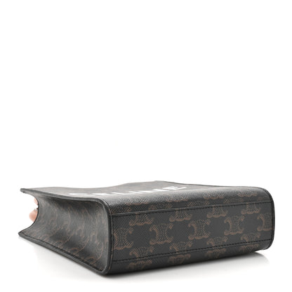 Celine Triomphe Canvas Calfskin Mini Vertical Cabas Tan 4 of 13