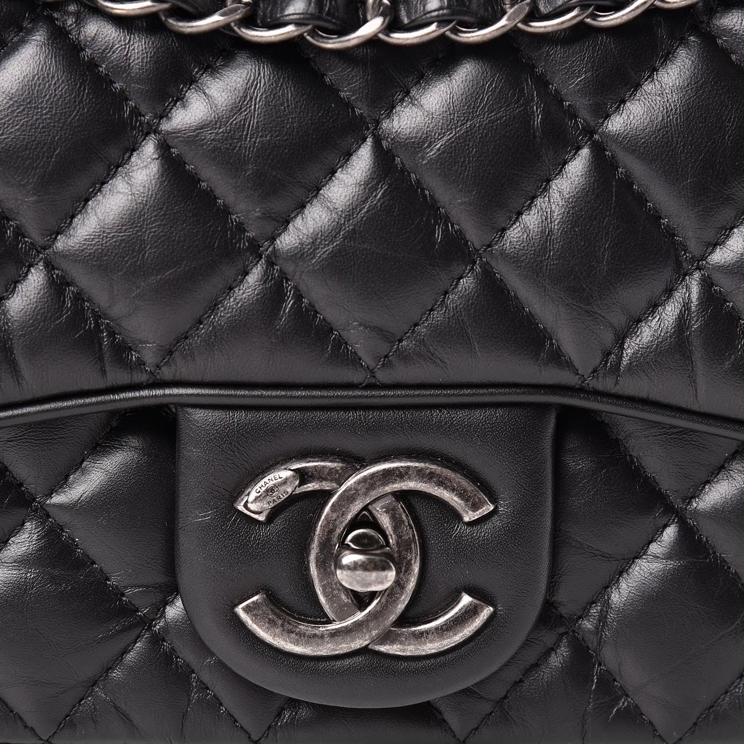 Chanel Aged Calfskin Quilted Small Easy Flap Black 8 of 10