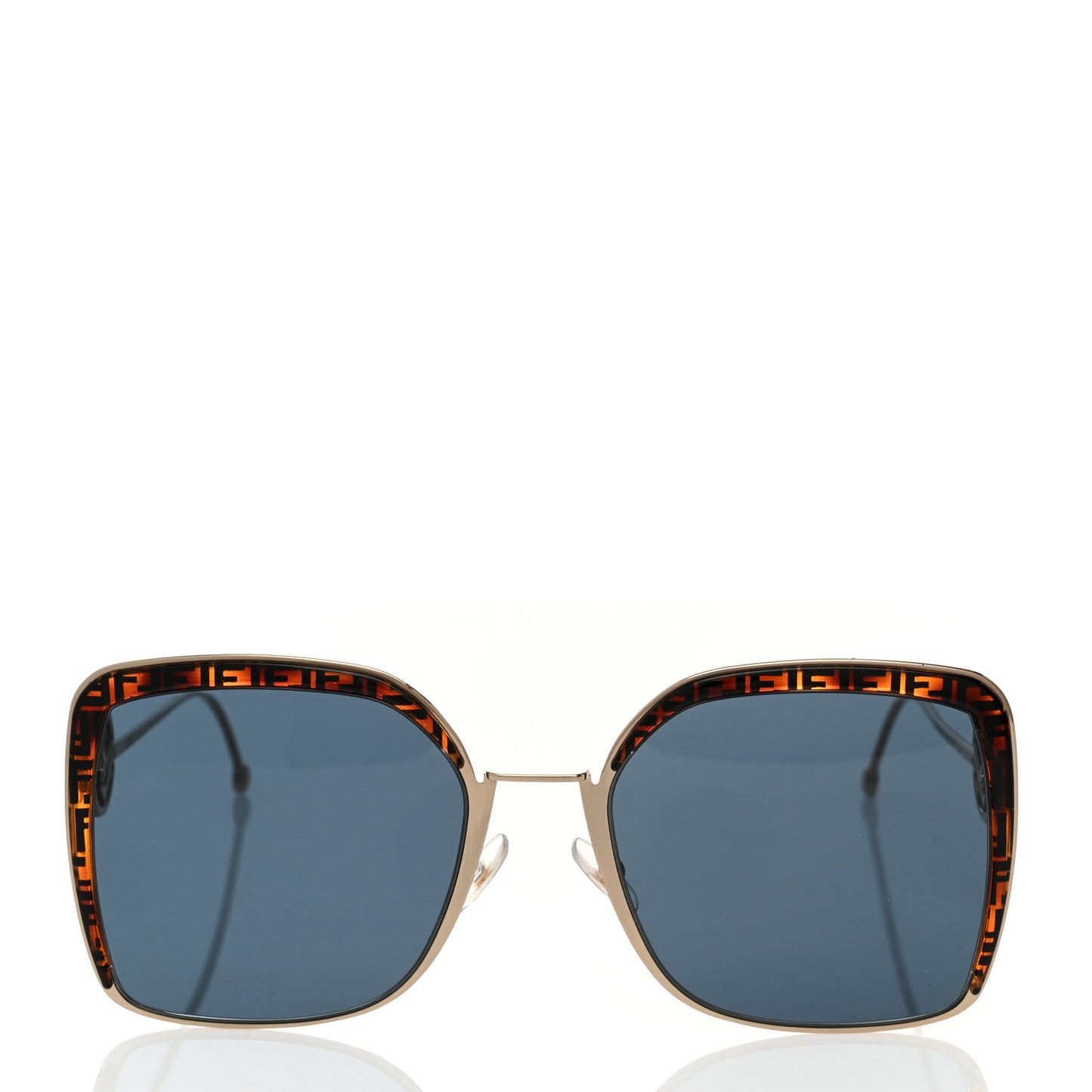 Metal Acetate F is Fendi FF Square Sunglasses FF 0294/S Blue Havana