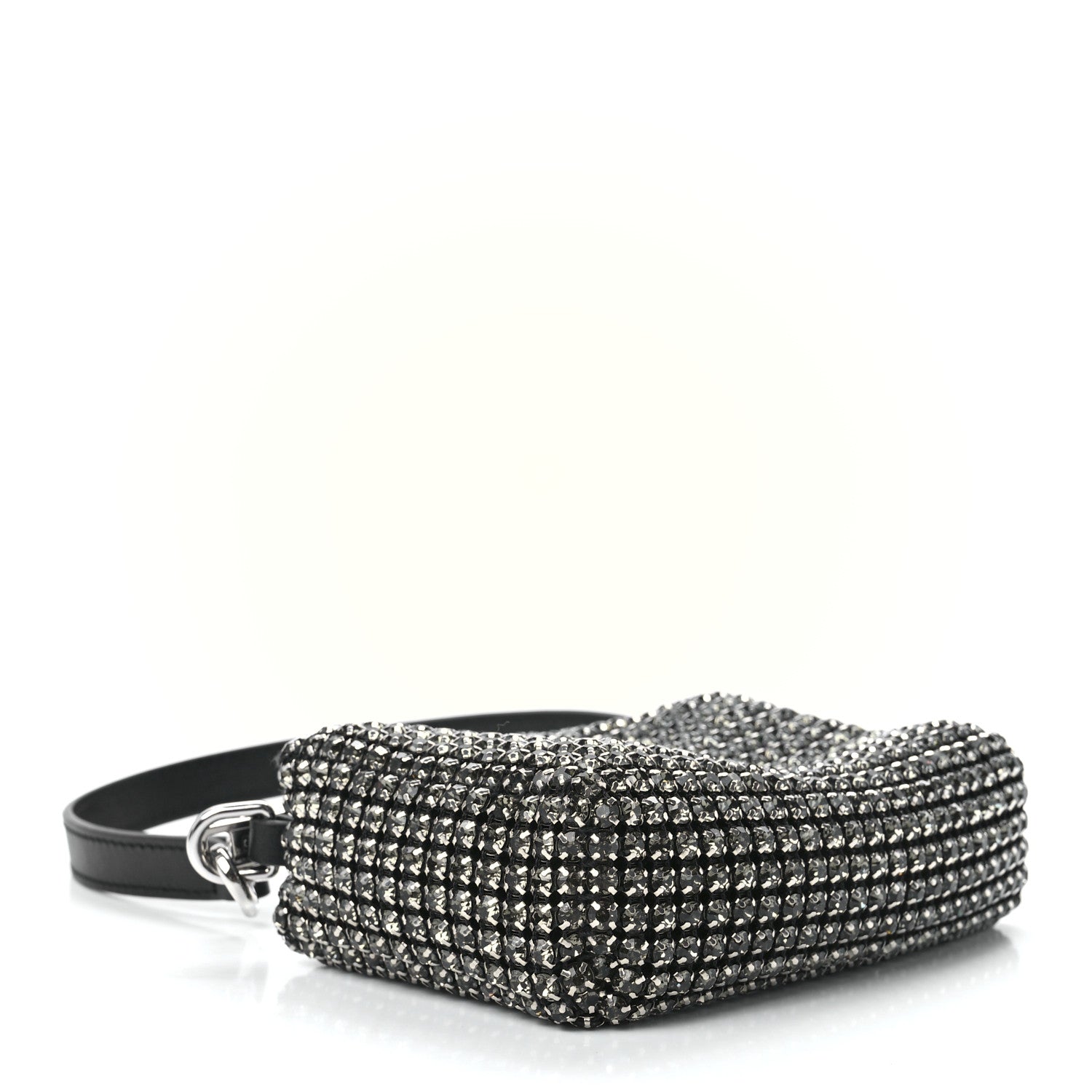 Alexander Wang Mesh Crystal Rhinestone Mini Heiress Pouch Black Silver 4 of 12