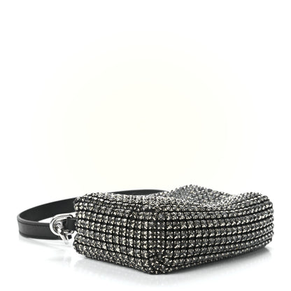 Alexander Wang Mesh Crystal Rhinestone Mini Heiress Pouch Black Silver 4 of 12