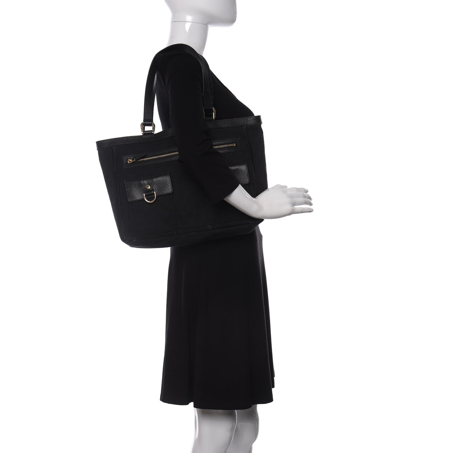 Gucci Monogram Abbey D Ring Tote Black 2 of 11