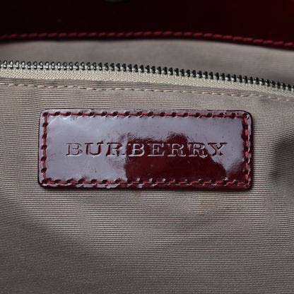 Burberry Patent Supernova Check Stars Large Nickie Landscape Tote Berry Red 11 of 14