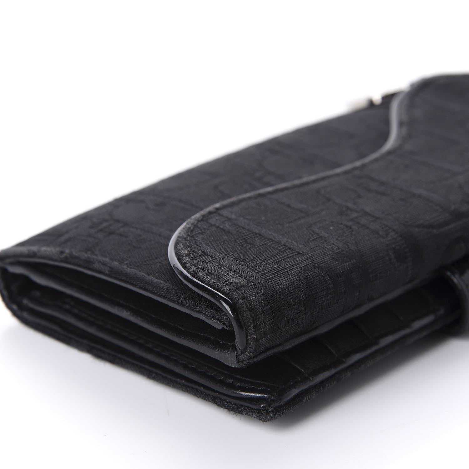 Christian Dior Monogram Saddle Wallet Black 8 of 12