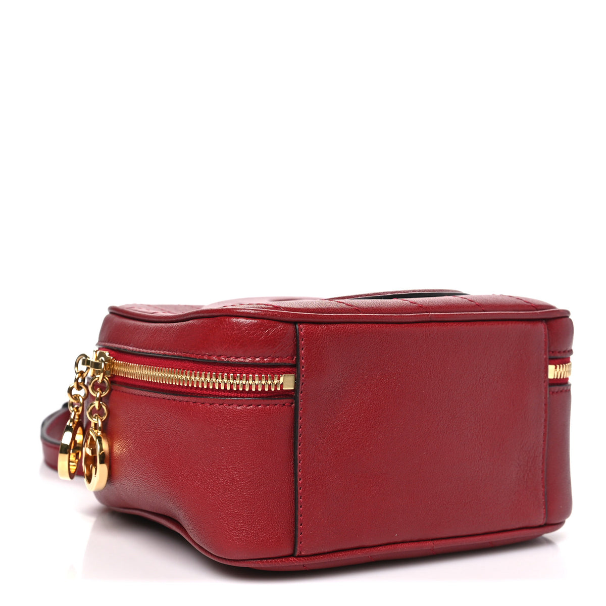 Sakai Be Green Calfskin Diagonal Stitched Blondie Top Handle Bag Rosso