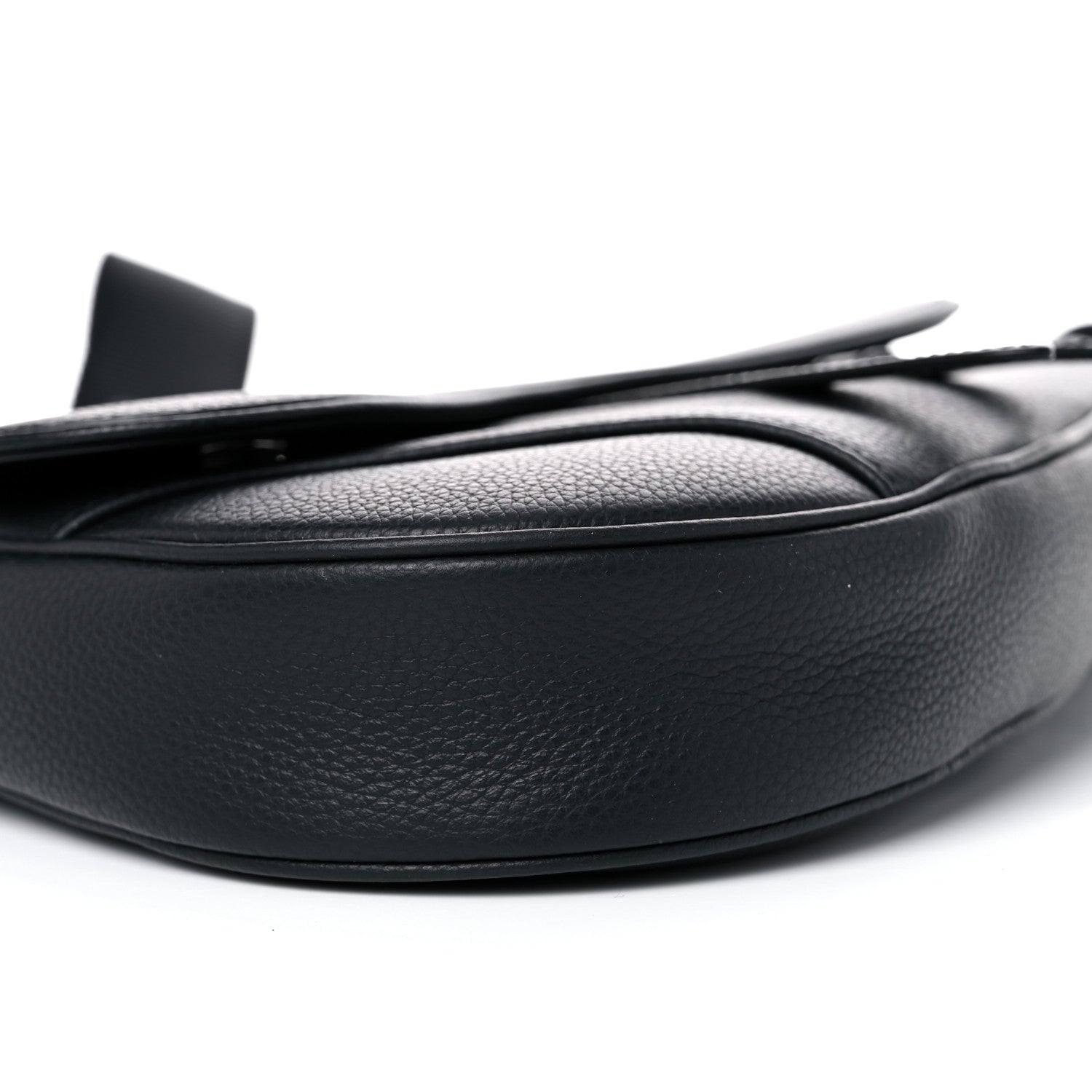 Christian Dior Grained Calfskin Kim Jones Saddle Bag Black 7 of 9