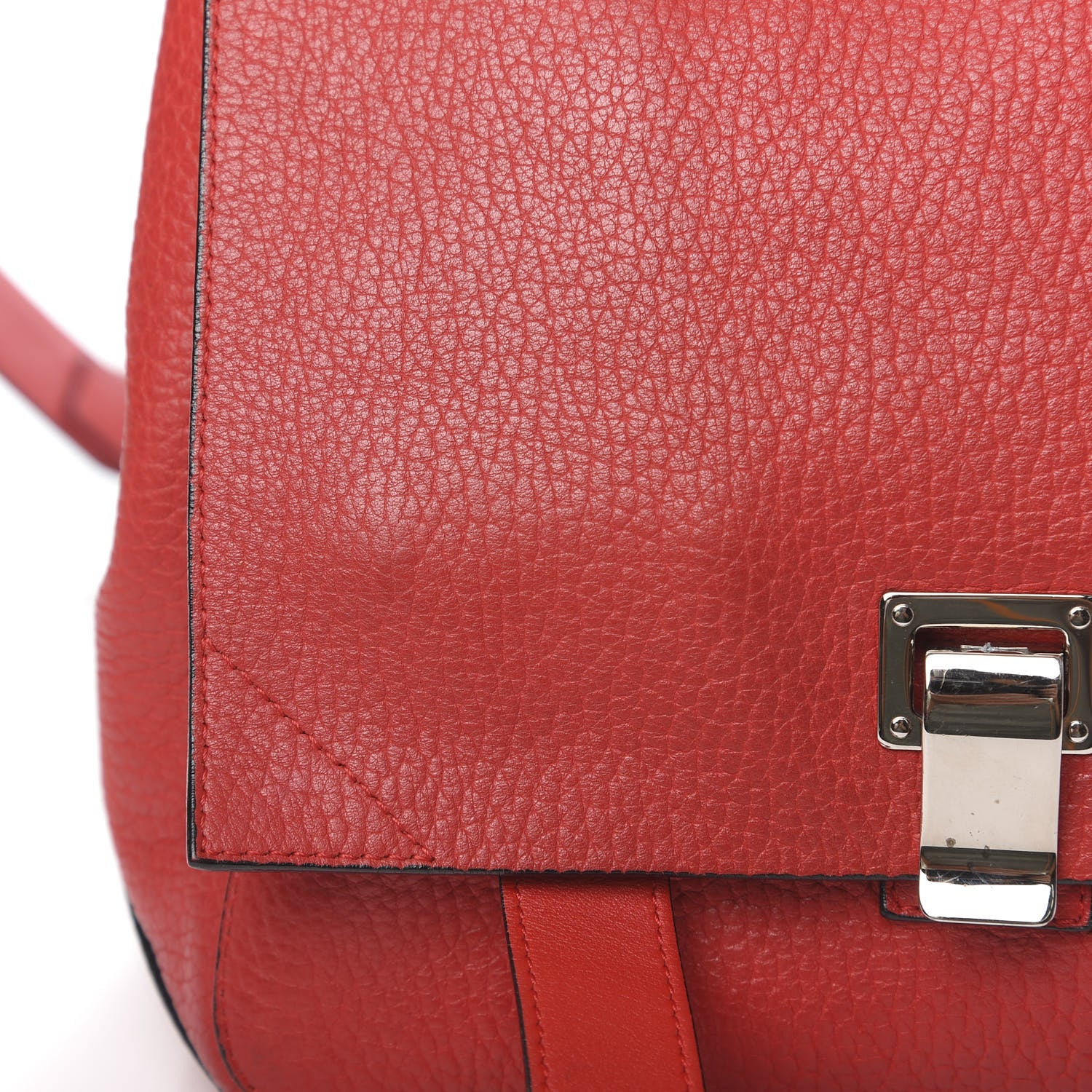 Proenza Schouler Pebbled Calfskin PS Courier Backpack Red 15 of 17