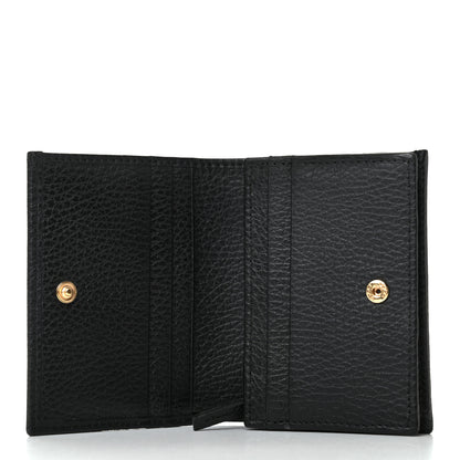 Gucci Pebbled Calfskin GG Marmont Card Case Black 5 of 7