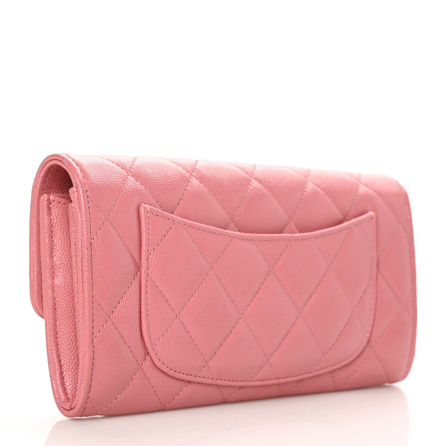 Chanel Caviar Quilted Large Gusset Flap Wallet Dark Pink 3 of 10